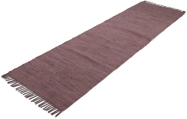 carpetfine Teppich Kelim Chindi uni, auch als Läufer, rechteckig, Höhe: 5 mm, Wendeteppich, reine Baumwolle, handgewebt, Uni-Farben, mit Fransen