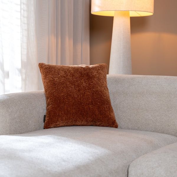 Bronx71 Kissen Day Chenille terrakotta 45x45