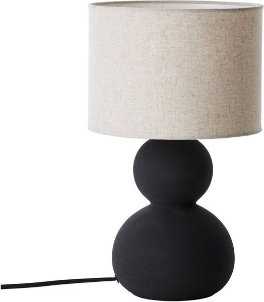 LeGer Home by Lena Gercke Tischleuchte Malu, ohne Leuchtmittel, max. 40W, Leinenschirm, Keramik, Höhe: 37,5 cm, Ø 22 cm