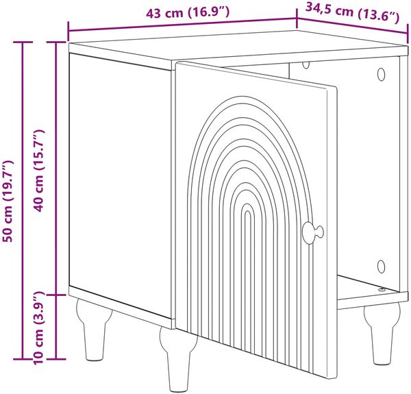 vidaXL Nachttisch 2 pcs Altholz 43 x 34,5 x 50 cm Holzwerkstoff 894122 Bild 10