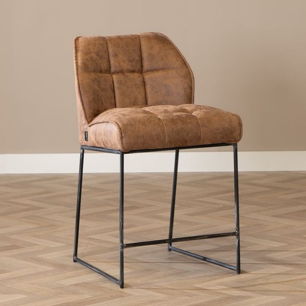 Bronx71 Barhocker Microfaser Abel cognac 70 cm