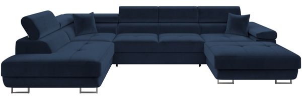 Ecksofa Torezio Bis mit Bettkasten, Schlaffunktion und Einstellbare Kopfstützen (Farbe: Polo 891, Seite: Links)