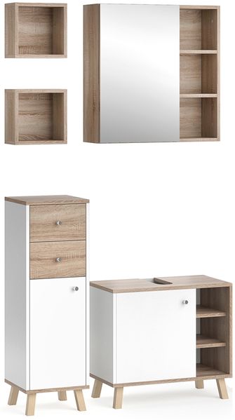 Badmöbel-Set Senyo Weiß 4 Teile Vicco