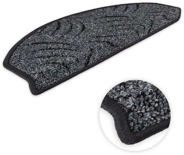 Metzker® Stufenmatte Stufenmatten Prerow, halbrund, Höhe: 6 mm, 15 Stück im Set - Anthrazit