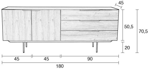 Sideboard 'Travis' - Schwarz Bild 3