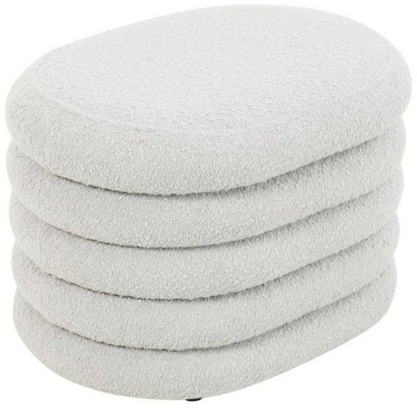 SVITA BLOSSOM Hocker mit Stauraum Sitzhocker Ottomane Boucle-Polster Weiß
