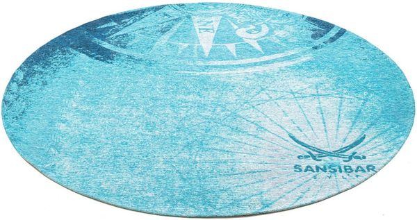 Sansibar Teppich Keitum 011, rund, Höhe: 3 mm, Flachgewebe, modernes Design, Motiv Kompass