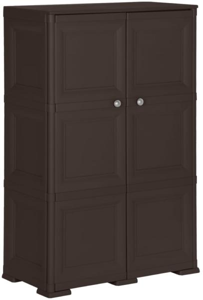 vidaXL Kunststoffschrank 79x43x125 cm Holzdesign Braun 340594