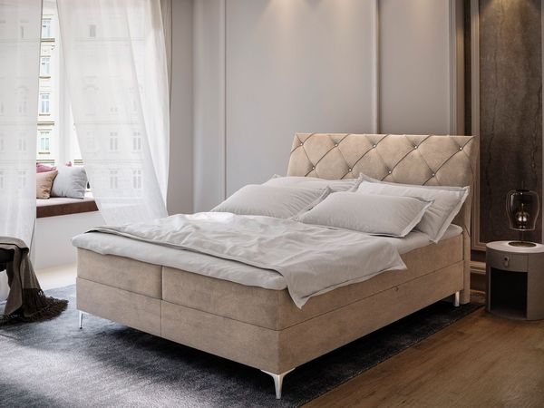 Masseno Boxbett MACON 180x200 cm mit Bonell Matratze und Topper