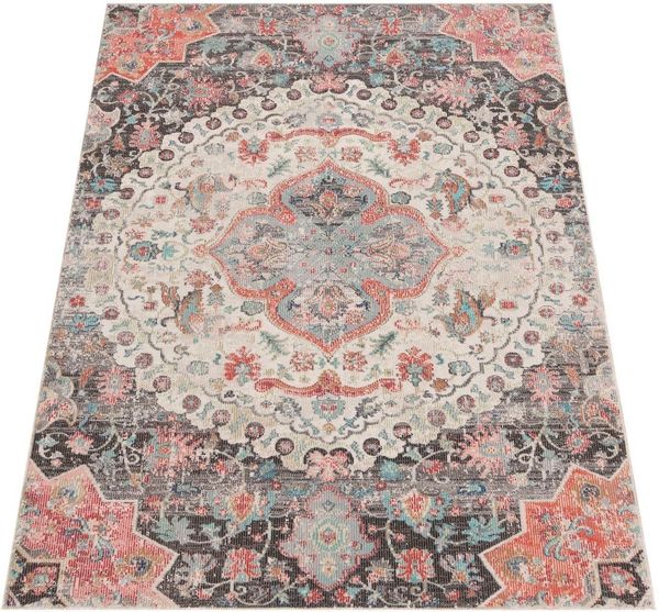 Paco Home Teppich Torres 271, rechteckig, Höhe: 8 mm, Kurzflor, Orient-Optik, Vintage Design, In- und Outdoor geeignet
