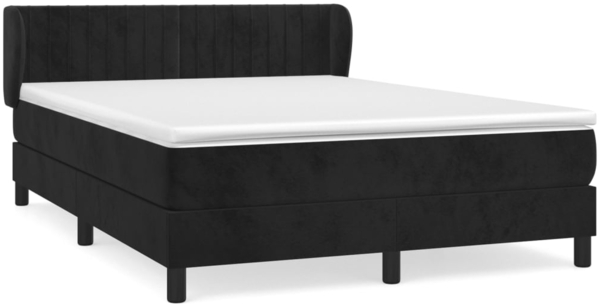vidaXL Boxspringbett mit Matratze Schwarz 140x190 cm Samt 3127609