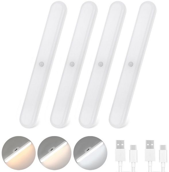 ZMH LED Wandleuchte Innen Dimmbar Unterbauleuchte 24CM Nachtlicht Akku Kabellos Flur, Vielseitig Einsetzbar, LED fest integriert, 3000-6500K, Mit Bewegungsmelder Unterschrank Beleuchtung für Spiegel