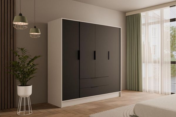 ALTDECOR Drehtürenschrank KOLIN (Kleiderschrank Garderobenschrank mit viel Stauraum, Moderner Schrank) Vielseitiger Drehtürenschrank mit Spiegeltüren Spiegel Flügeltüren