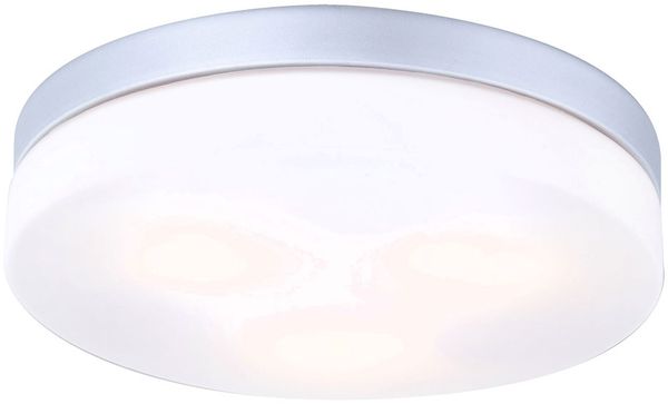 LED Deckenleuchte, Alu, Glas opal, D 30 cm