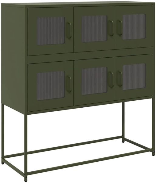 vidaXL Sideboard Olivgrün 100,5x39x107 cm Kaltgewalzter Stahl 853426