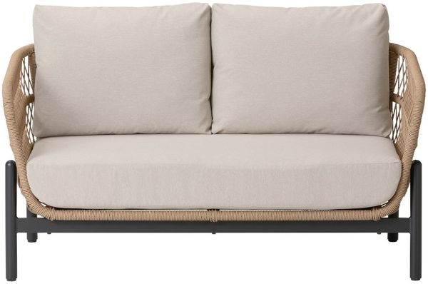 Dehner Gartenlounge-Set Lounge-Sofa St-Etienne, 2-Sitzer, inkl. Polster, 146 x 75 x 80 cm, modernes, hochwertiges Outdoor-Sofa mit wasserabweisendem Bezug