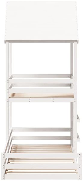 vidaXL Etagenbett mit Dach Weiß 90x200 cm Massivholz Kiefer 3282391 Bild 5