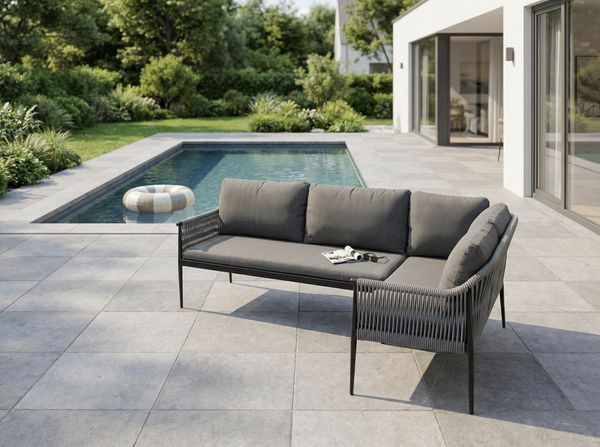 LC Garden »Bari« Dining Lounge Anthrazit Rope