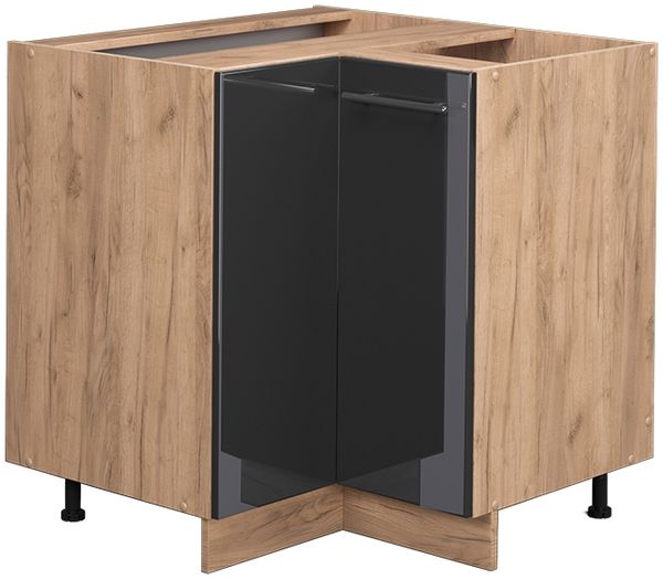 Eckunterschrank Fame-Line Anthrazit Hochglanz 80.5 cm ohne Arbeitsplatte Vicco