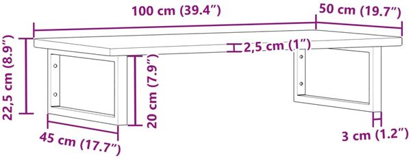 vidaXL Waschtischplatte mit Halterung Stahl und Massivholz Eiche 3302384 Bild 11