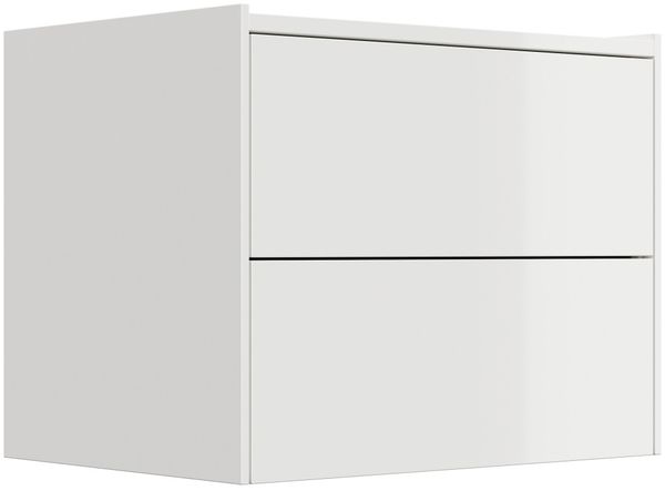Design Nachttisch Kommode Somnia L 60cm, 2 Pushauszüge lackiert Weiß Hgl : Weiss hochglanz Bild 4