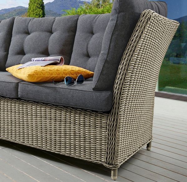 Destiny Loungesofa PALMA, Aluminium, Polyrattan, 3er Bank, inkl. Auflagen