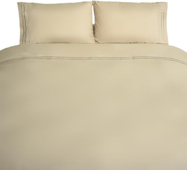 Bettwäsche 200 x 220 cm mit 2 Kissenbezüge 50 x 70 cm - 4-teilig für 2 Personen Beige