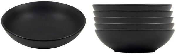 Spetebo Suppenteller Suppenteller in schwarz matt - 6er Set, (6 St), Tiefe Teller ca. Ø 20 cm