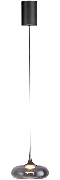 SCHÖNER WOHNEN-Kollektion LED Pendelleuchte LED Pendellampe POSH, höhenverstellbar, 1x LED Board 7,40W, warmweiß, Rauchglas, höhenverstellbar, Lichtfarbe warmweiß