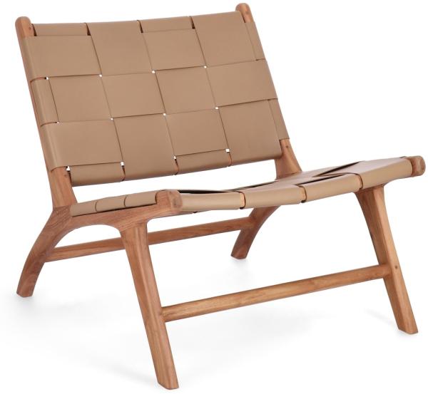 Sessel Joanna aus Teakholz, Taupe