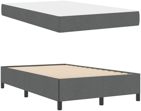 vidaXL Boxspringbett Dunkelgrau 120 x 190 cm Stoff 3398844 Bild 4