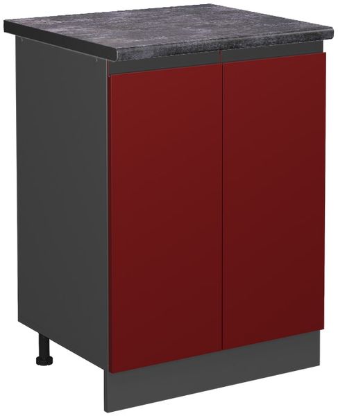 Küchenunterschrank R-Line Rot 60 cm J-Shape, AP Anthrazit Vicco