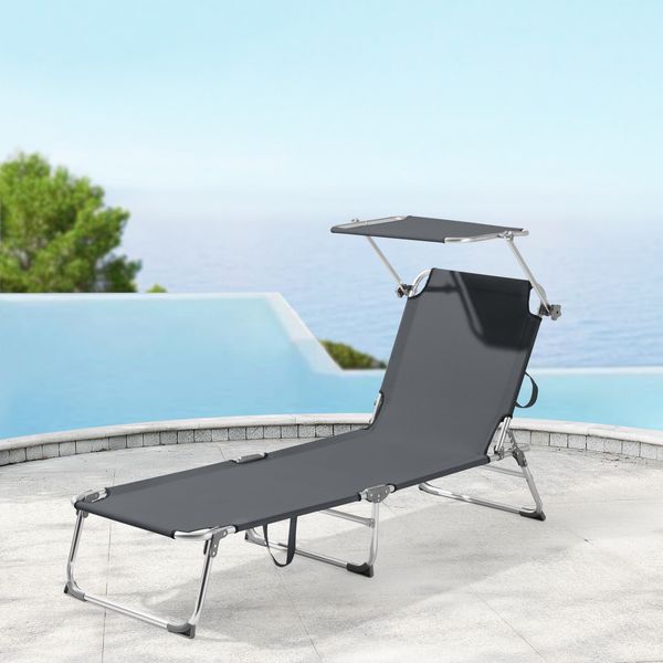 Sonnenliege Legorreta Aluminium 189x57x28 cm Dunkelgrau [en. casa]