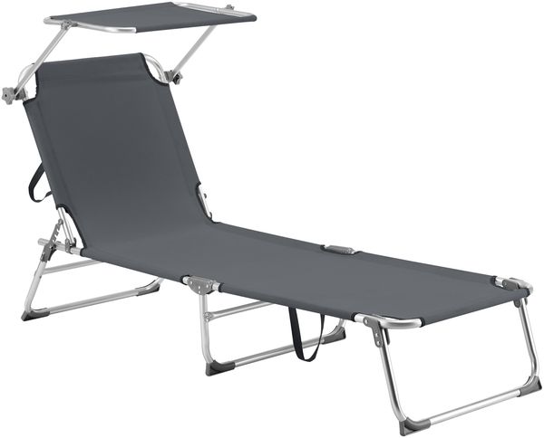 Sonnenliege Legorreta Aluminium 189x57x28 cm Dunkelgrau [en. casa]