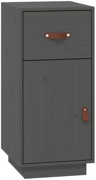 Sideboard, Kommode Grau 34x40x75 cm Massivholz Kiefer j1468p