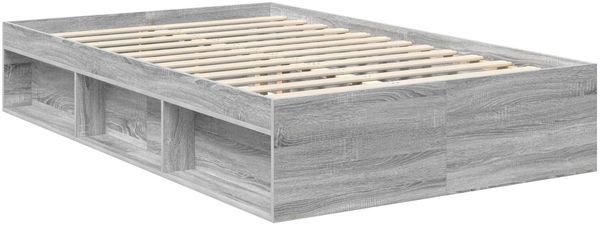 vidaXL Bettrahmen Graues Sonoma 120 x 190 cm Massives Kiefernholz 3409780 Bild 5