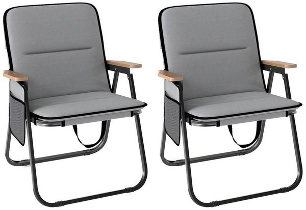 KOMFOTTEU Campingstuhl (2er Set), Angelstuhl klappbar mit verstellbaren Rückenlehne