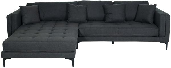 Sofa-Garnitur HWC-M27, Couch Ecksofa L-Form, Liegefläche links/rechts, Massiv-Holz 293cm ~ Stoff/Textil dunkelgrau