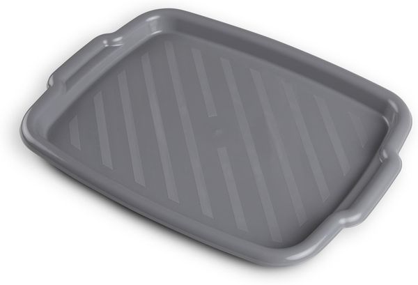 Serviertablett Servierplatte mit Griffen - Frühstückstablett für Kaffee, Tee, Essen - Rechteckig ( Anthrazit ) 45cm x 33cm x 3cm