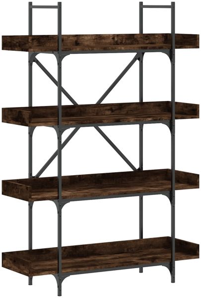Bücherregal | Standregal 4 Böden Räuchereiche 100x33x145,5 cm Holzwerkstoff