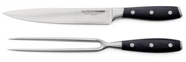 Outdoorchef Tranchierbesteck Premium (Tranchiermesser + Fleischgabel)