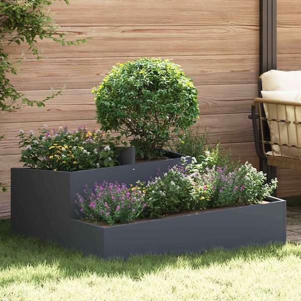 vidaXL Garten-Pflanzgefäß Anthrazit 100 x 100 x 50 cm 873587