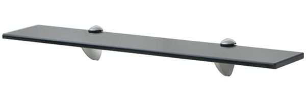 vidaXL Schwebendes Regal, Glas schwarz, 0,8 x 20 x 60 cm