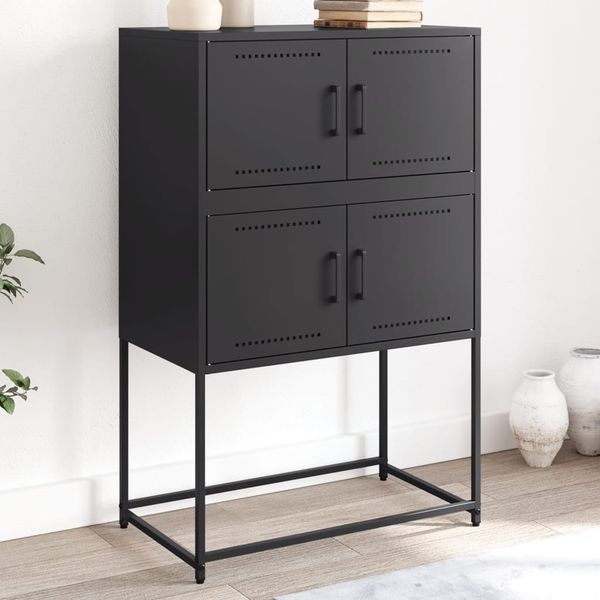 vidaXL Sideboard Schwarz 68,5x38,5x107 cm Stahl 846482