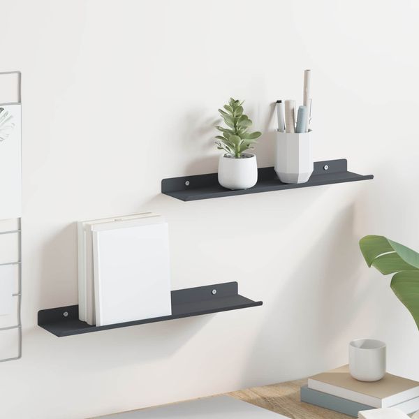 vidaXL Schwebendes Regal 2 pcs Anthrazit 40 x 8,5 x 2,5 cm Stahl 8003952