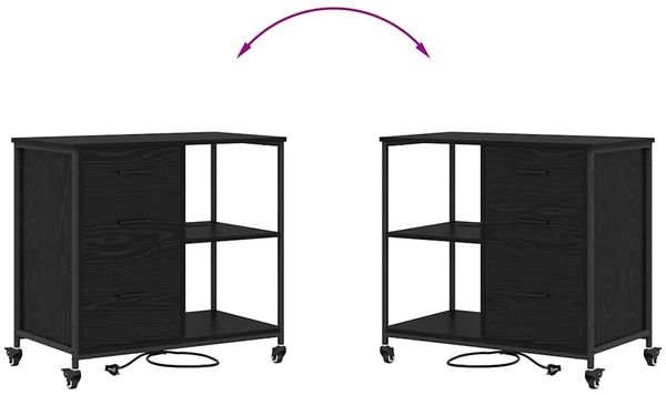 vidaXL Schrank mit Ladestation Schwarz Eichen-Optik 76 x 41 x 72 cm 859835 Bild 11