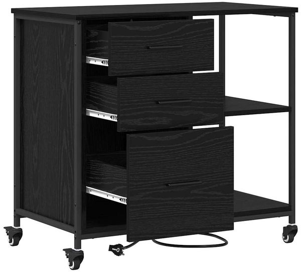 vidaXL Schrank mit Ladestation Schwarz Eichen-Optik 76 x 41 x 72 cm 859835 Bild 6
