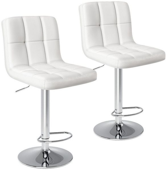 IDEASY Hochstuhl Barhocker 2er Set Barstuhl mit Lehne stylischer Tresenhocker (Hochstuhl 2er-Pack), Höhenverstellbar 62-83cm Drehstuhl 360 Grad PU Leder
