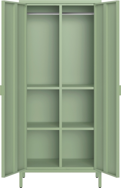 skølm 'Ituri' Kleiderschrank, Metall, 170x45x80 cm, grün, Garderobe mit 4 Fächern und 2 Kleiderstangen Bild 10