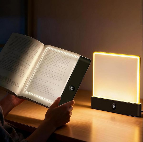 Lapalife LED Leselampe Akku Buchlampe, LED Panel Leselicht Dimmbar Mit 3 Farben & Timer, USB Wiederaufladbare Buchlicht für Nachtlesen & Geschenk